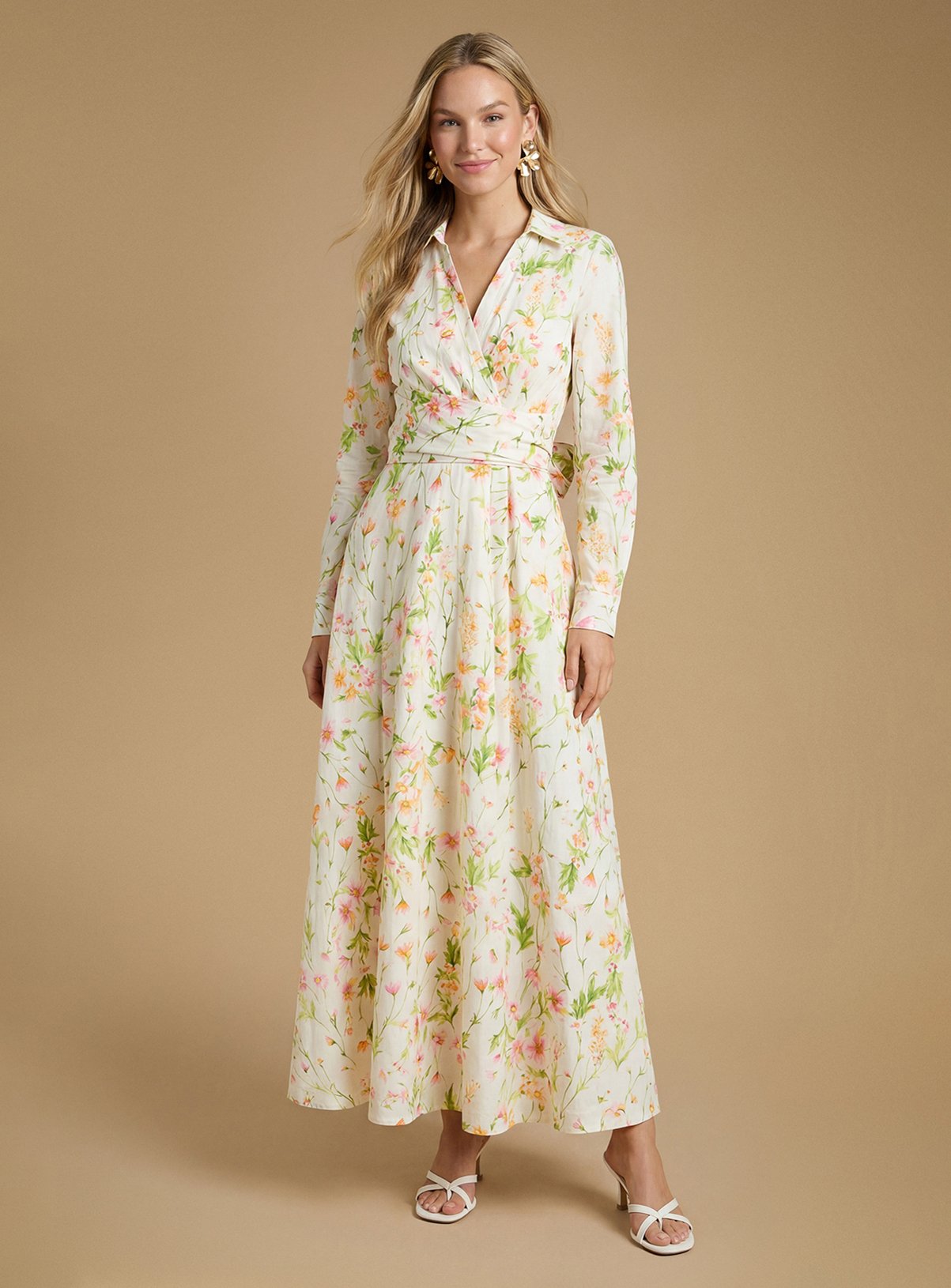 OASIS Cotton Poplin Maxi Occasion Shirt Dress 16 - Image 1 thumbnail